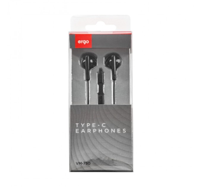 Ergo Навушники Ergo VM-730 Type-C Earphones Black (VM-730K)