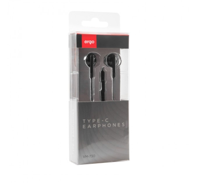 Ergo Навушники Ergo VM-730 Type-C Earphones Black (VM-730K)