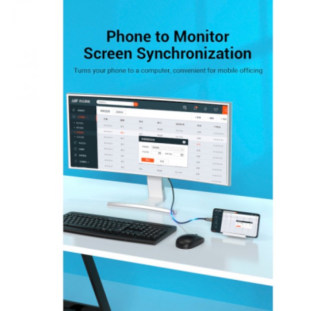 Vention Кабель мультимедійний USB-C 3.1 to DisplayPort M 1.5m v.1.2 4K60Hz Aluminum Alloy black Vention (CGZBG)