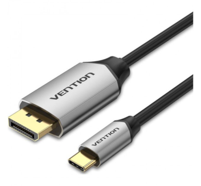 Vention Кабель мультимедійний USB-C 3.1 to DisplayPort M 1.5m v.1.2 4K60Hz Aluminum Alloy black Vention (CGZBG)