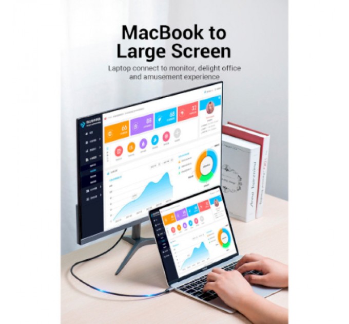 Vention Кабель мультимедійний USB-C 3.1 to DisplayPort M 1.5m v.1.2 4K60Hz Aluminum Alloy black Vention (CGZBG)