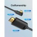 Vention Кабель мультимедійний USB-C 3.1 to HDMI 1.5m 90° 4K 60 Гц PVC Black Vention (CGVBG)