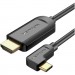 Vention Кабель мультимедійний USB-C 3.1 to HDMI 1.5m 90° 4K 60 Гц PVC Black Vention (CGVBG)