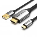 Vention Кабель мультимедійний USB-C 3.1 to HDMI 1.5m v.2.0 4K 60Hz USB Power Supply black Vention (CGTBG)