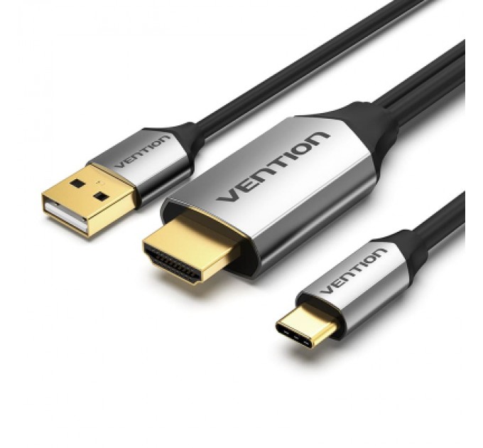 Vention Кабель мультимедійний USB-C 3.1 to HDMI 1.5m v.2.0 4K 60Hz USB Power Supply black Vention (CGTBG)