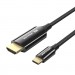 Vention Кабель мультимедійний USB-C 3.1 to HDMI 1.8m 8K 60 Гц Zinc Alloy TPE Black Vention (CRCBAC)