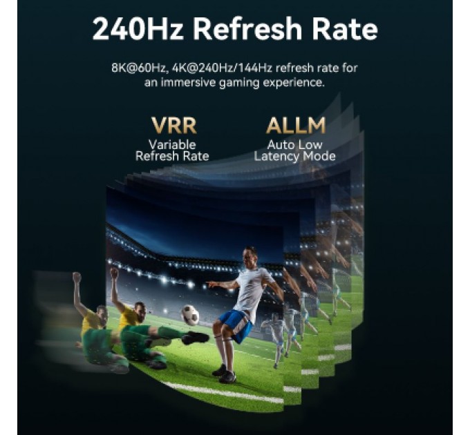 Vention Кабель мультимедійний USB-C 3.1 to HDMI 1.8m 8K 60 Гц Zinc Alloy TPE Black Vention (CRCBAC)