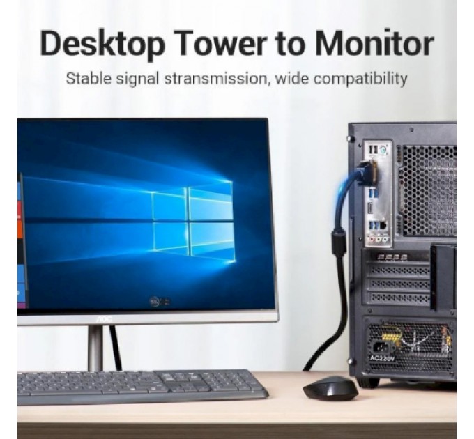 Vention Кабель мультимедійний DVI to DVI 24+1pin 3.0m 2K 60Hz ferrite Vention (EAEBI)