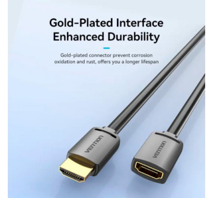 Vention Кабель мультимедійний HDMI M to HDMI F 5.0m V2.0 4K 60Hz PVC Vention (AHCBJ)