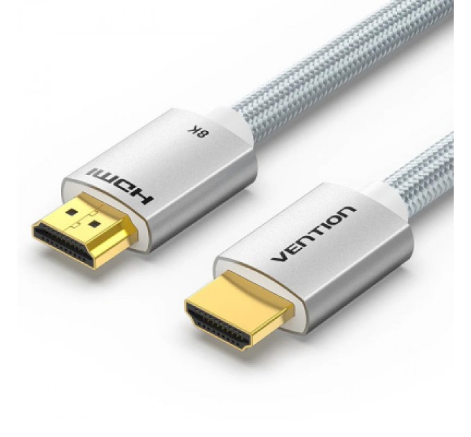 Vention Кабель мультимедійний HDMI to HDMI 1.5m V2.1 8K 60Hz Silver Metal Type Vention (ALCIG)