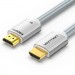 Vention Кабель мультимедійний HDMI to HDMI 1.5m V2.1 8K 60Hz Silver Metal Type Vention (ALCIG)