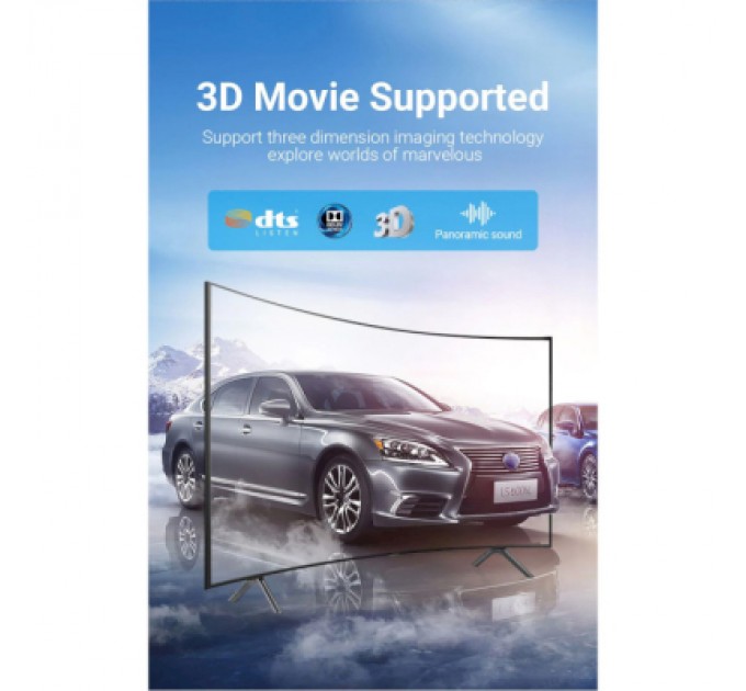 Vention Кабель мультимедійний HDMI to HDMI 2.0m V2.1 8K 60Hz Silver Metal Type Vention (ALCIH)