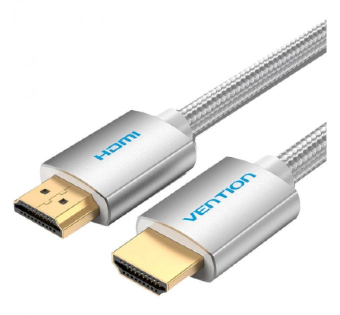 Vention Кабель мультимедійний HDMI to HDMI 3.0m V2.0 4K 60Hz Silver Metal Type Vention (AABII)