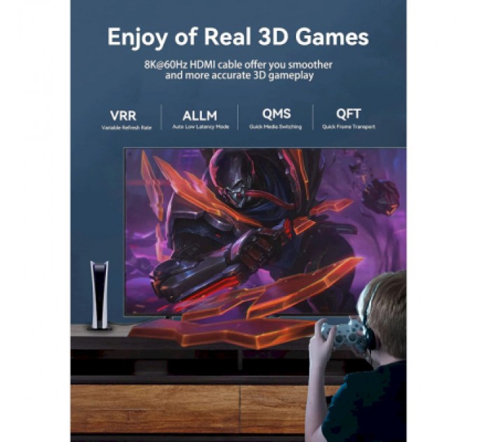 Vention Кабель мультимедійний HDMI to HDMI 3.0m V2.1 8K 60Hz PVC Vention (AANBI)