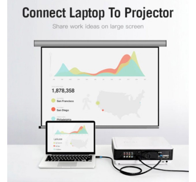 Vention Кабель мультимедійний HDMI to HDMI 8.0m V2.0 4K 60Hz PVC Vention (AACBK)