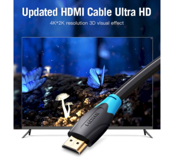 Vention Кабель мультимедійний HDMI to HDMI 8.0m V2.0 4K 60Hz PVC Vention (AACBK)