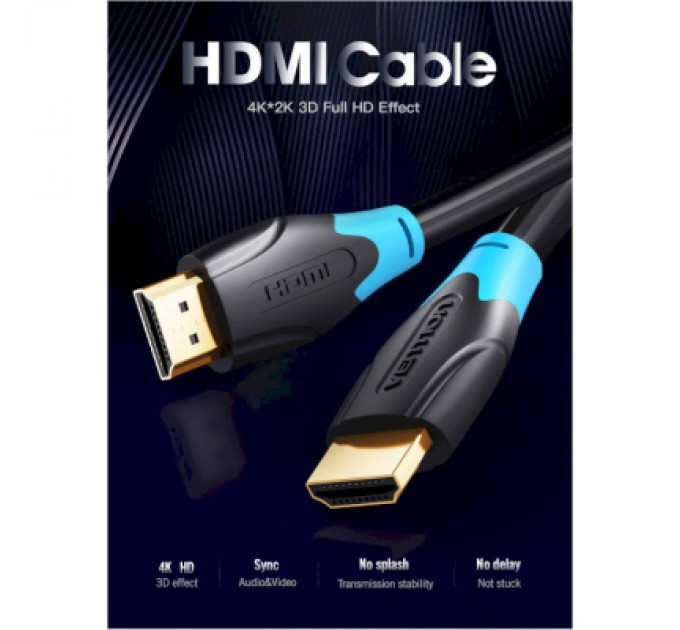 Vention Кабель мультимедійний HDMI to HDMI 8.0m V2.0 4K 60Hz PVC Vention (AACBK)