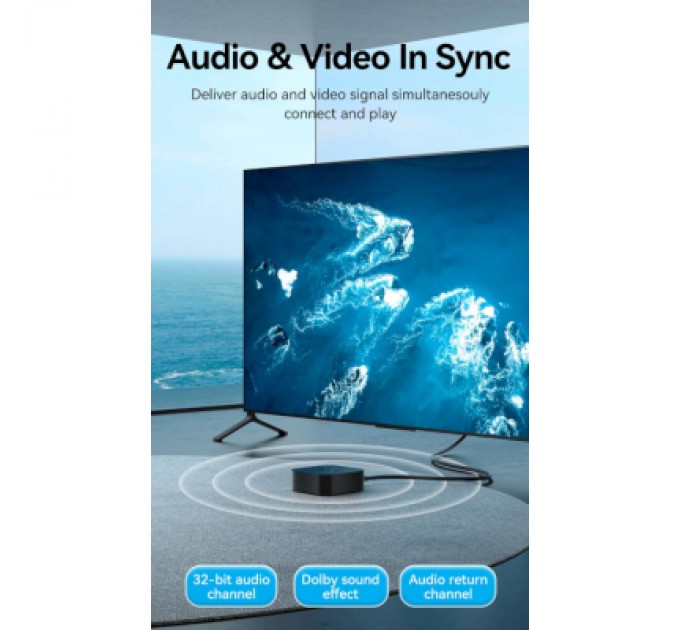 Vention Кабель мультимедійний HDMI to HDMI 10.0m V2.0 4K 60Hz Aluminum Alloy Blue Vention (ALHSL)