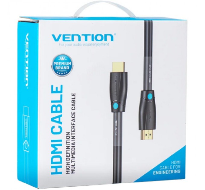 Vention Кабель мультимедійний HDMI to HDMI 10.0m V2.0 Engineering 4K 60Hz 18Gbps HD 7.1 PVC Black Vention (AAMBL)