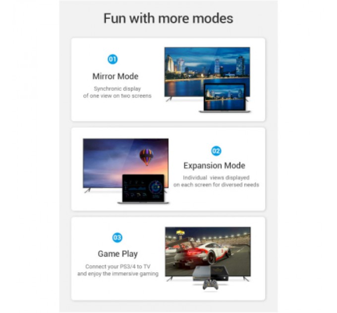Vention Кабель мультимедійний HDMI to HDMI 10.0m V2.0 Engineering 4K 60Hz 18Gbps HD 7.1 PVC Black Vention (AAMBL)