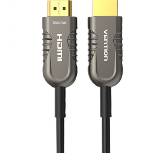 Vention Кабель мультимедійний HDMI to HDMI 15.0m V2.1 Optical 8K 60Hz 48Gbps Dolby 7.1 TPE Black Metal Type Vention (AAZBN)