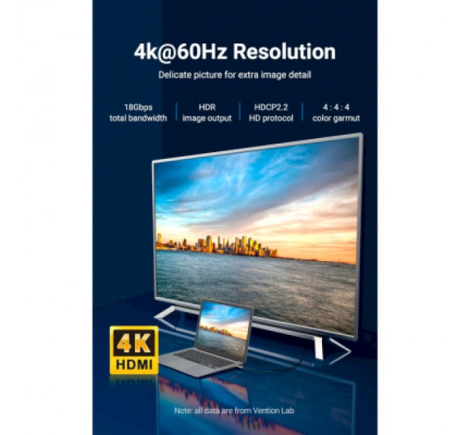 Vention Кабель мультимедійний HDMI to HDMI 20.0m V2.0 Optical 4K 60Hz 18Gbps Dolby 7.1 PVC Black Zinc Alloy Vention (ALABQ)