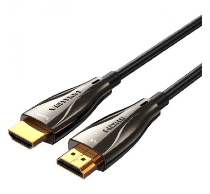 Vention Кабель мультимедійний HDMI to HDMI 20.0m V2.0 Optical 4K 60Hz 18Gbps Dolby 7.1 PVC Black Zinc Alloy Vention (ALABQ)