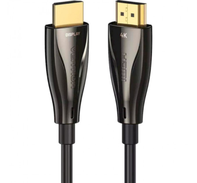 Vention Кабель мультимедійний HDMI to HDMI 30.0m V2.0 Optical 4K 60Hz 18Gbps Dolby 7.1 PVC Black Zinc Alloy Vention (ALABT)