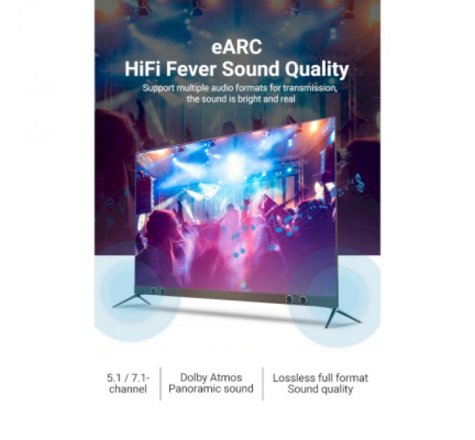 Vention Кабель мультимедійний HDMI to HDMI 60.0m V2.1 Optical 8K 60Hz 48Gbps Dolby 7.1 TPE Black Metal Type Vention (AAZBAE)