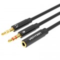 Vention Кабель мультимедійний Jack 3.5mm 4pin F to 2X 3.5mm M Vention (BBTBY)