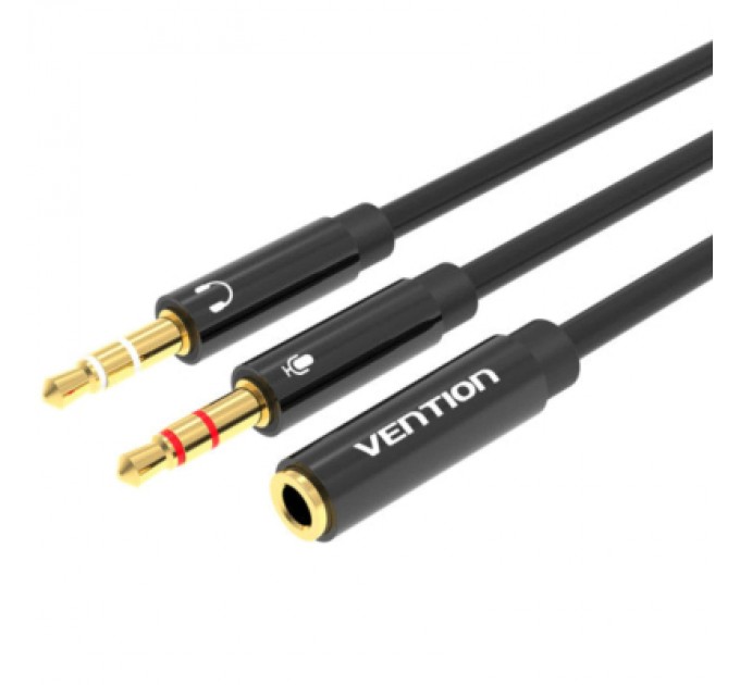 Vention Кабель мультимедійний Jack 3.5mm 4pin F to 2X 3.5mm M Vention (BBTBY)