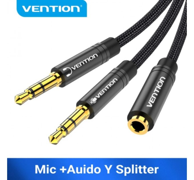 Vention Кабель мультимедійний Jack 3.5mm 4pin F to 2X 3.5mm M Vention (BBTBY)