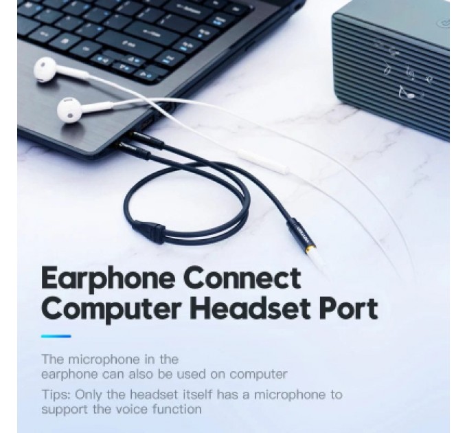 Vention Кабель мультимедійний Jack 3.5mm 4pin F to 2X 3.5mm M Vention (BBTBY)