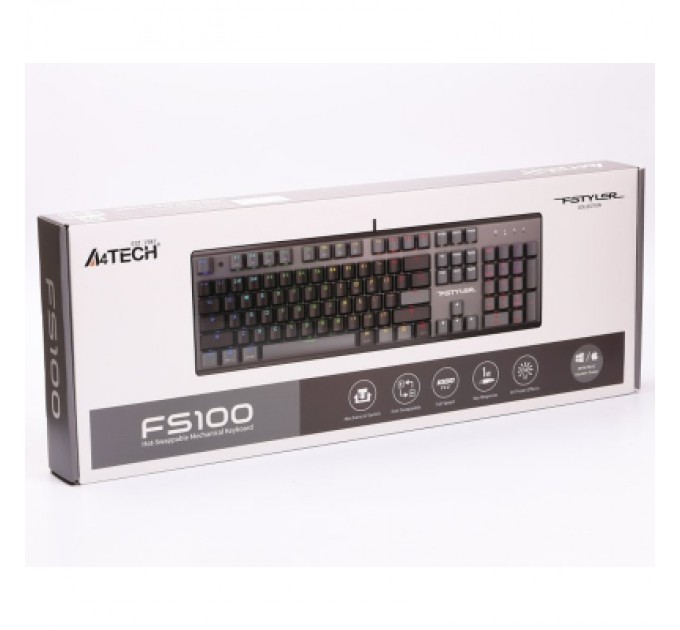 A4Tech Клавіатура A4Tech FS100 RGB FS Switch USB Stone Black (4711422003925)