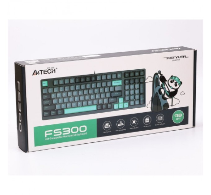 A4Tech Клавіатура A4Tech FS300 FS Switches USB Panda Rock Climbin (4711422003086)