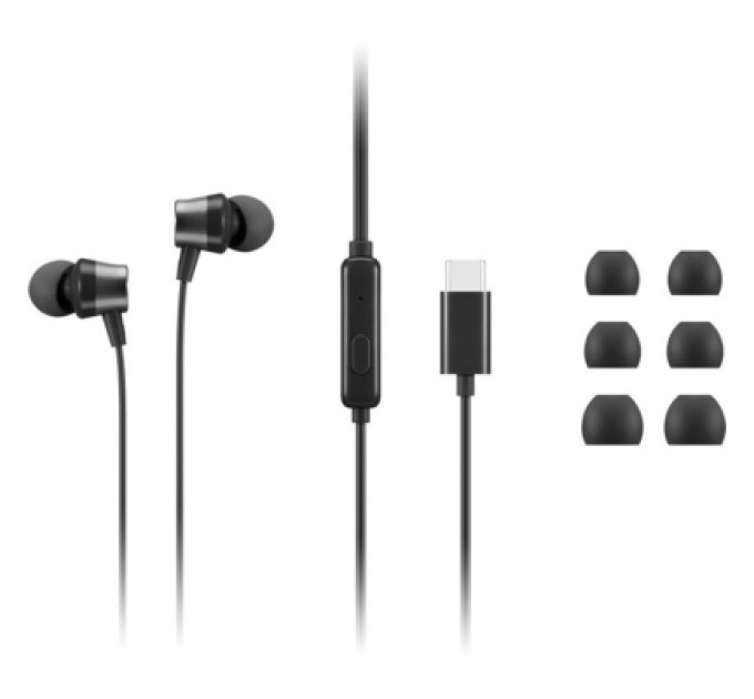 Lenovo Навушники Lenovo USB-C Wired In-Ear Headphone Black (4XD1J77351)