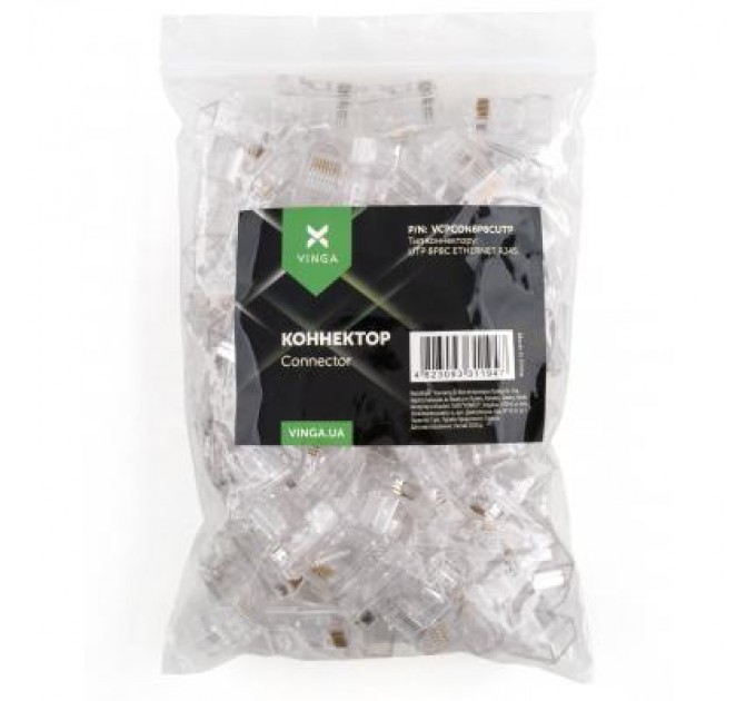 Vinga Конектор Vinga RJ-45 UTP 100 шт. (VCPCON8P8CUTP)
