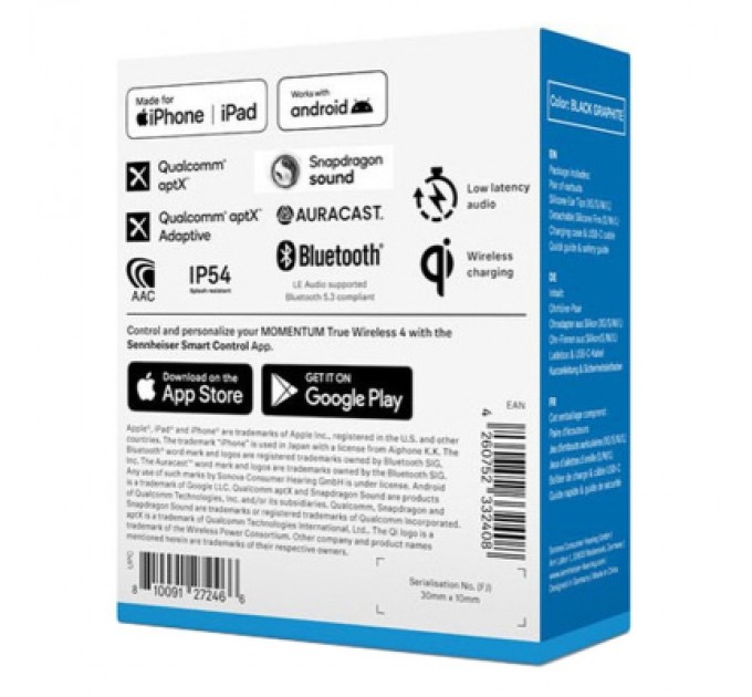 Sennheiser Навушники Sennheiser Momentum True Wireless 4 Graphite (700365)