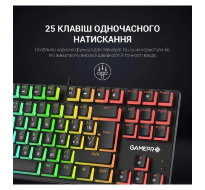 GamePro Клавіатура GamePro MK80B RGB Blue Switch USB Black (MK80B)
