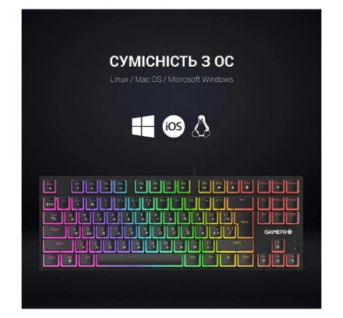 GamePro Клавіатура GamePro MK80B RGB Blue Switch USB Black (MK80B)