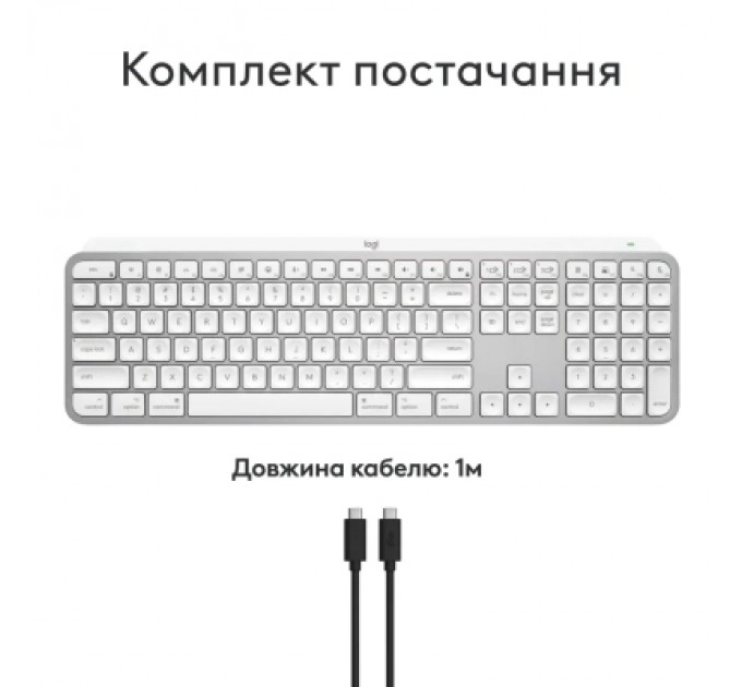 Logitech Клавіатура Logitech MX Keys S для MAC Bluetooth/Wireless UA Pale Grey (920-011638)