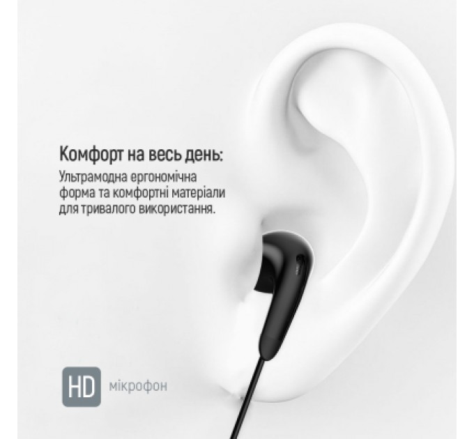 ColorWay Навушники ColorWay 3.5 mm Wired Earphone Sound Wave Black (CW-WD04BK)