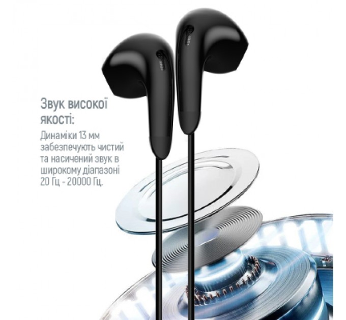 ColorWay Навушники ColorWay 3.5 mm Wired Earphone Sound Wave Black (CW-WD04BK)