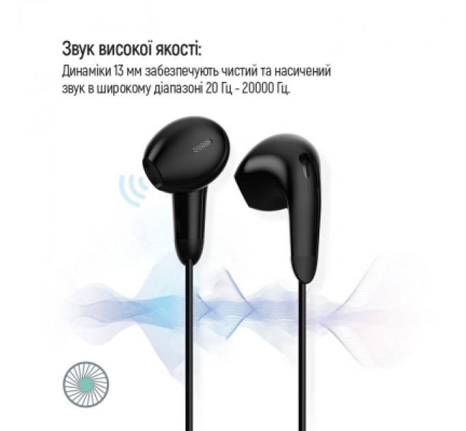 ColorWay Навушники ColorWay 3.5 mm Wired Earphone Sound Wave Black (CW-WD04BK)