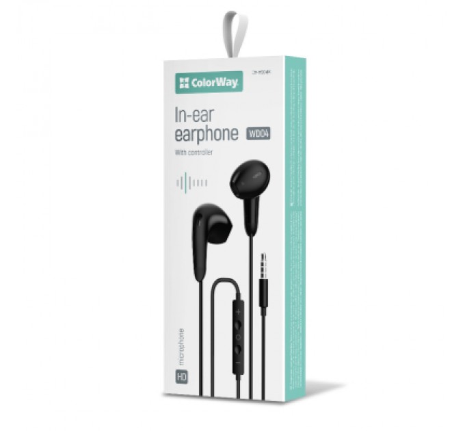 ColorWay Навушники ColorWay 3.5 mm Wired Earphone Sound Wave Black (CW-WD04BK)