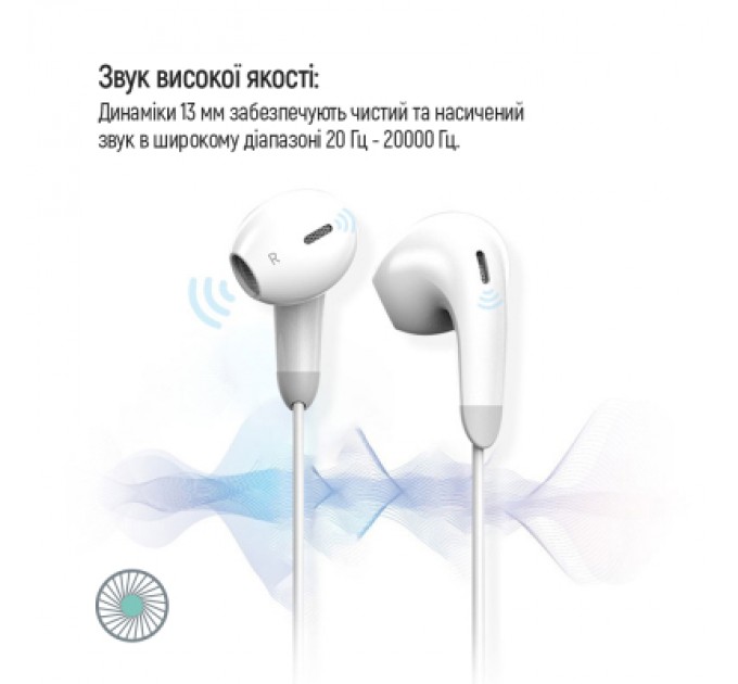 ColorWay Навушники ColorWay 3.5 mm Wired Earphone Sound Wave White (CW-WD04WT)