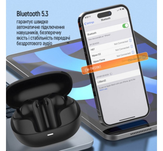 ColorWay Навушники ColorWay Slim TWS-1 Earbuds Long Life Black (CW-TWS1BK1)
