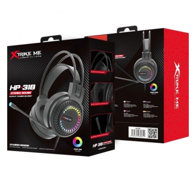 Xtrike ME Навушники Xtrike ME HP-318 RGB Black (HP-318)