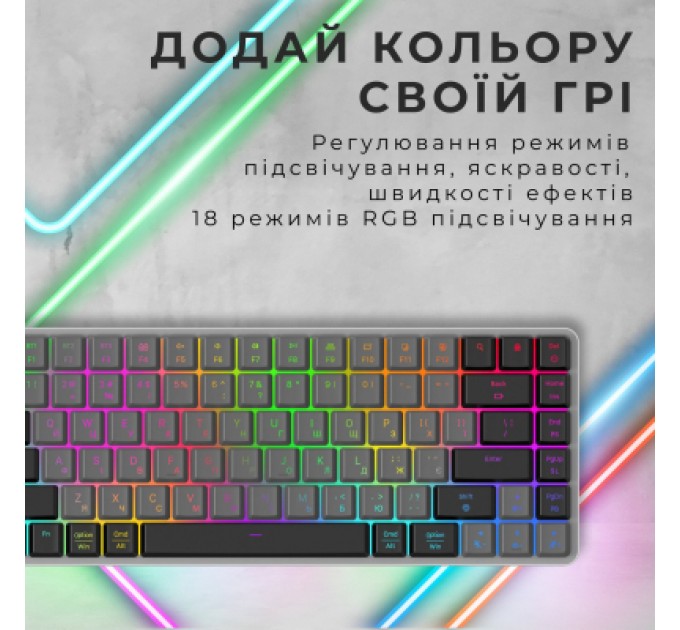 GamePro Клавіатура GamePro MK230R Red Swich Low Profile RGB Wireless/Bluetooth/USB Dark Gray (MK230R)