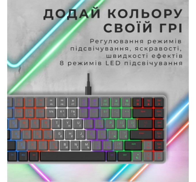 GamePro Клавіатура GamePro MK140R Red Swich Low Profile USB Dark Gray (MK140R)